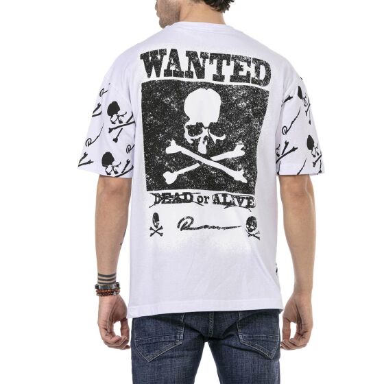 Red Bridge Mens Oversized Wanted Dead or Alive T-Shirt