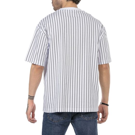 Red Bridge Herren T-Shirt Oversized Wide Cut Big Stitched Striped