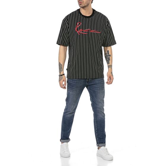 Red Bridge Herren T-Shirt Oversized Wide Cut Big Stitched Striped