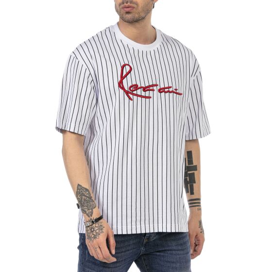 Red Bridge Herren T-Shirt Oversized Wide Cut Big Stitched Striped