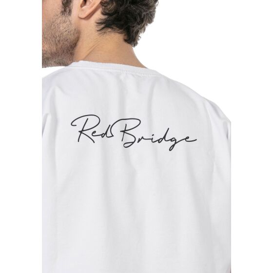 Red Bridge Mens T-Shirt Oversized Signature Front Logo