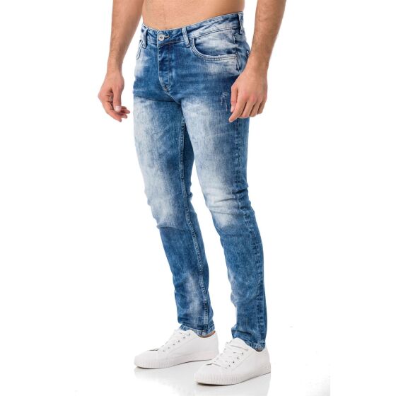 Tie-dye slim jeans