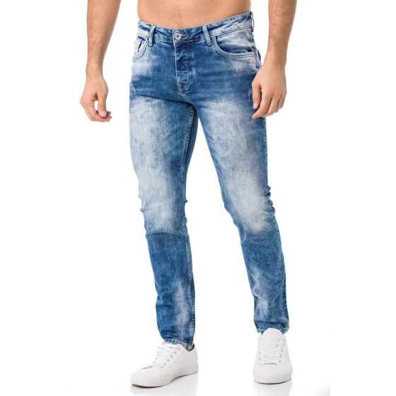 Tie-dye slim jeans