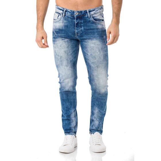 Tie-dye slim jeans