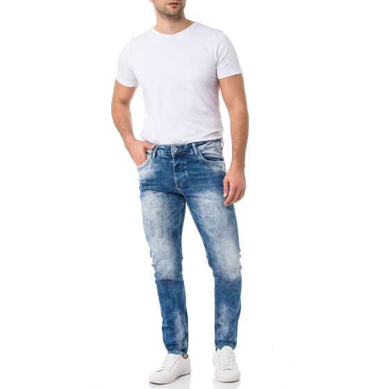 Tie-dye slim jeans