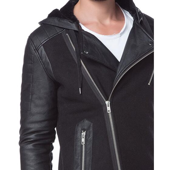 Red Bridge Mens Classic Rock Parka Jacket Black