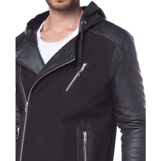 Red Bridge Mens Classic Rock Parka Jacket Black