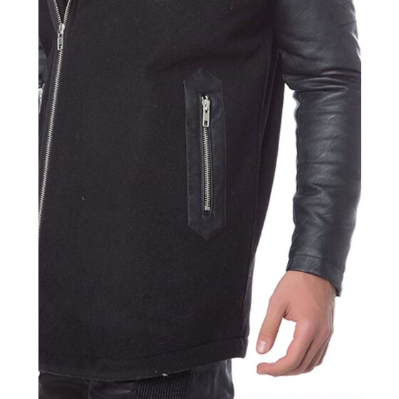 Red Bridge Mens Classic Rock Parka Jacket Black