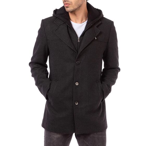 Red Bridge Mens coat trench coat long jacket anthracite M