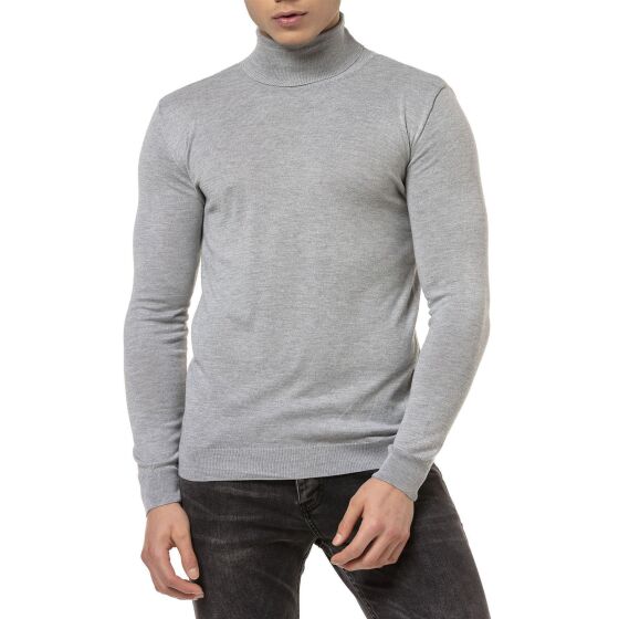 Red Bridge Mens knit sweater turtleneck sweater fine knit gray M
