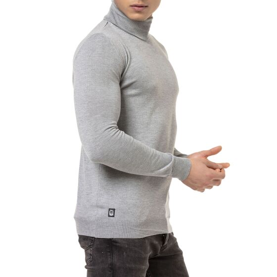 Red Bridge Mens knit sweater turtleneck sweater fine knit gray M