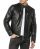 Red Bridge Mens Leather Jacket Genuine Leather Biker Jacket Black S