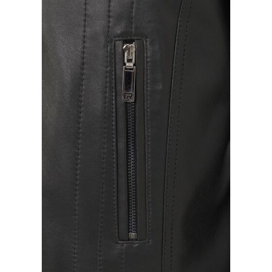 Red Bridge Mens Leather Jacket Genuine Leather Biker Jacket Black 3XL