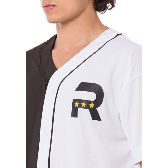 Red Bridge Mens T-Shirt Baseball Jersey Black-White S