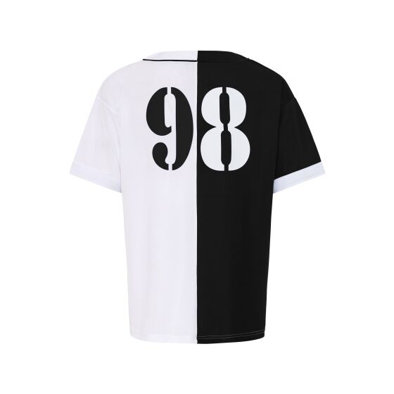 Red Bridge Mens T-Shirt Baseball Jersey Black-White S