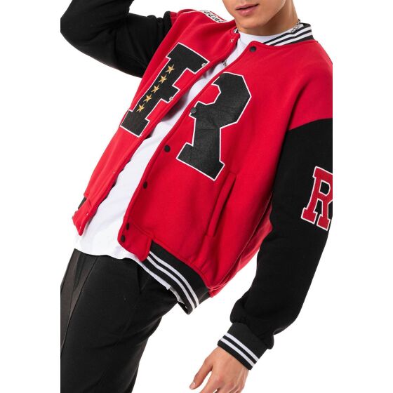 Red Bridge Herren Sweatjacke Collegejacke RotSchwarz S