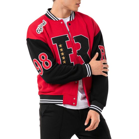 Red Bridge Herren Sweatjacke Collegejacke RotSchwarz S