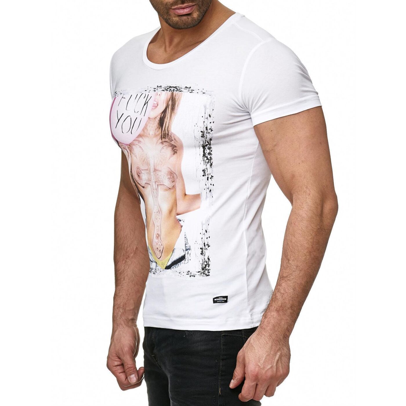 Bærbar Gå op Uforglemmelig Redbridge Herren T-Shirt Stretch Motiv Shirt Rundhals Slim-Fit Weiß R, €  9,90