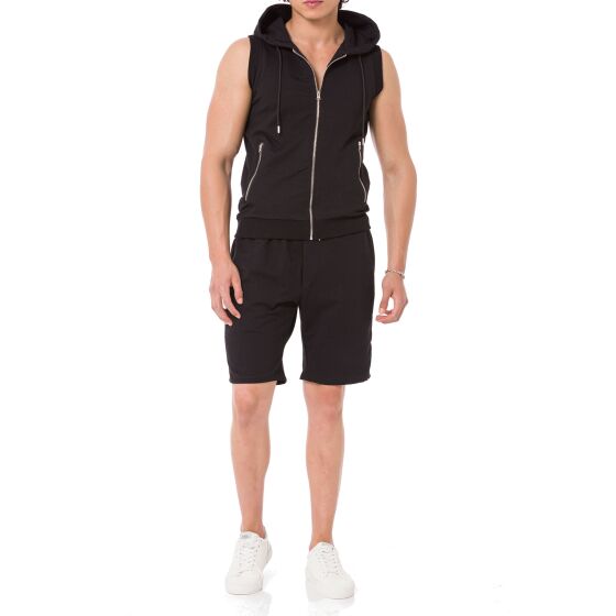 Red Bridge Herren Set Sweat Freizeit Anzug T-Shirt Hose Schwarz S