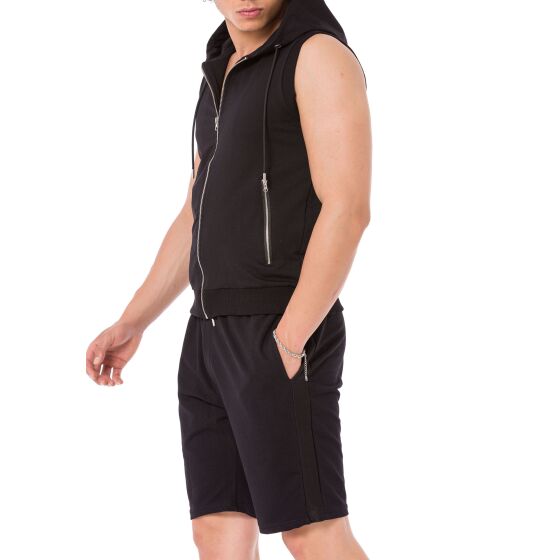 Red Bridge Herren Set Sweat Freizeit Anzug T-Shirt Hose Schwarz S