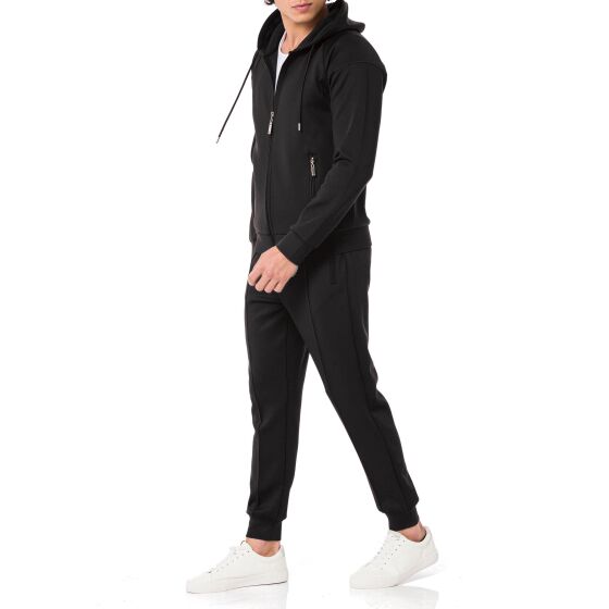 Red Bridge Herren Jogginganzug Set Jacke und Hose Schwarz S