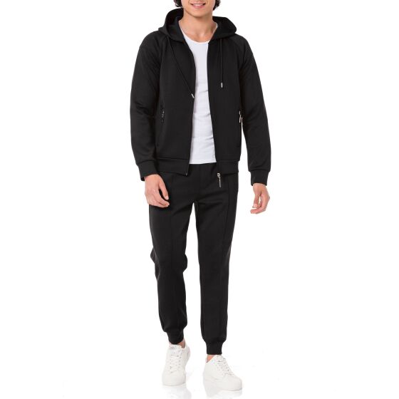 Red Bridge Mens Jogging Suit Set Jacket and Pants Black S