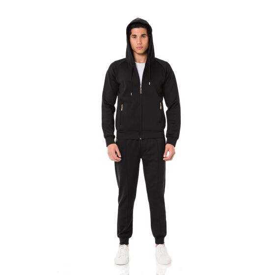 Red Bridge Mens Jogging Suit Set Jacket and Pants Black S