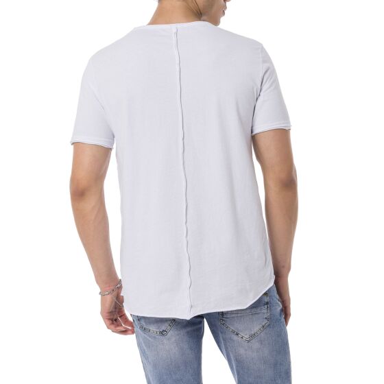 Red Bridge Mens Asymmetric Cut T-Shirt with chest pocket