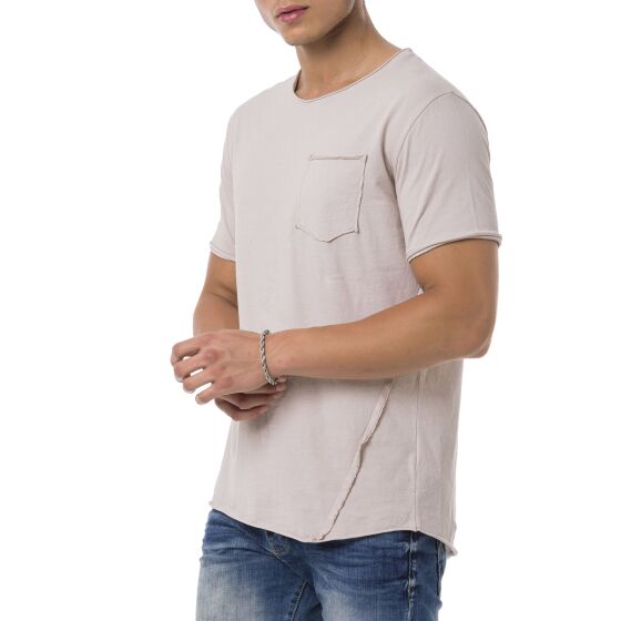 Red Bridge Mens Asymmetric Cut T-Shirt with chest pocket