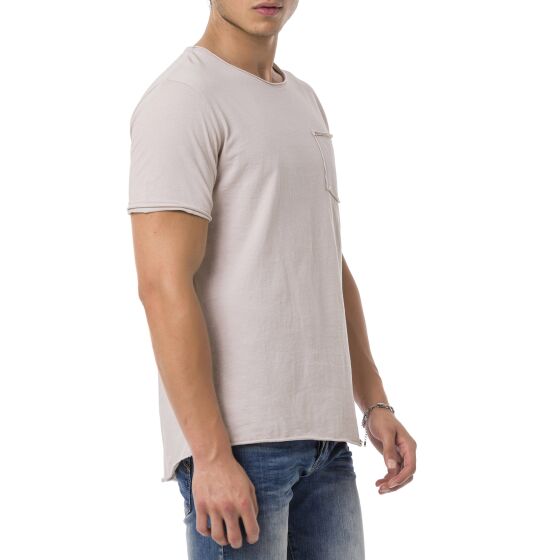 Red Bridge Mens Asymmetric Cut T-Shirt with chest pocket