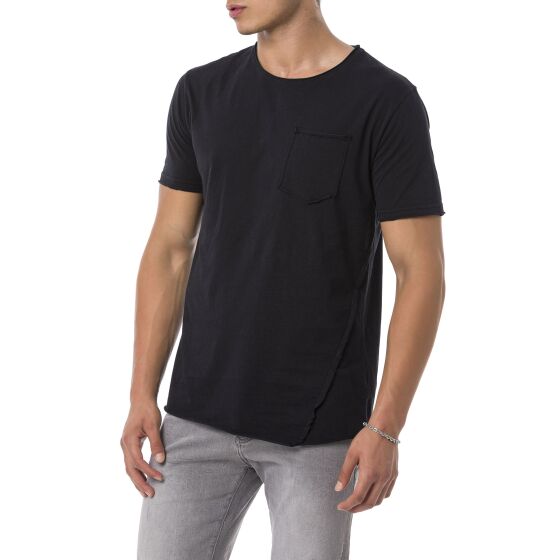 Red Bridge Mens Asymmetric Cut T-Shirt with chest pocket