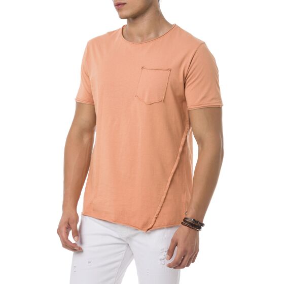 Red Bridge Mens Asymmetric Cut T-Shirt with chest pocket