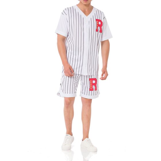 Red Bridge Mens Baseball Jersey and Shorts Set