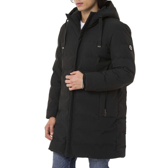 Red Bridge Mens long parka jacket with hood