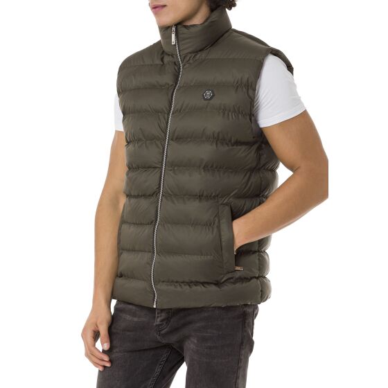 Red Bridge Mens Vest with Detachable Hooded High Collar Shine
