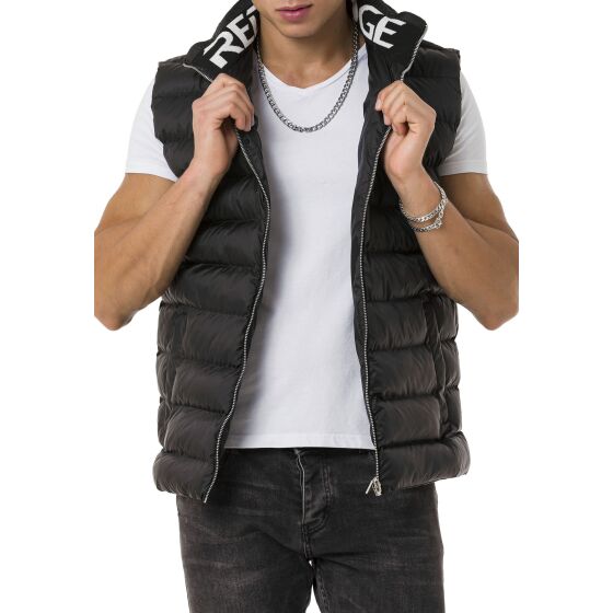 Red Bridge Mens Vest with Detachable Hooded High Collar Shine