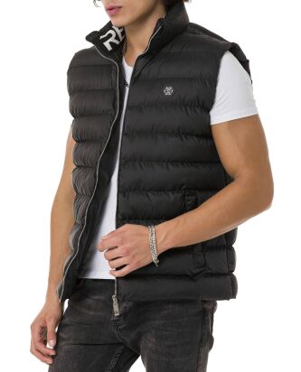 Red Bridge Mens Waistcoat with Big Bubble Zipper Collar...