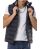 Red Bridge Mens Waistcoat with Big Bubble Zipper Collar Print