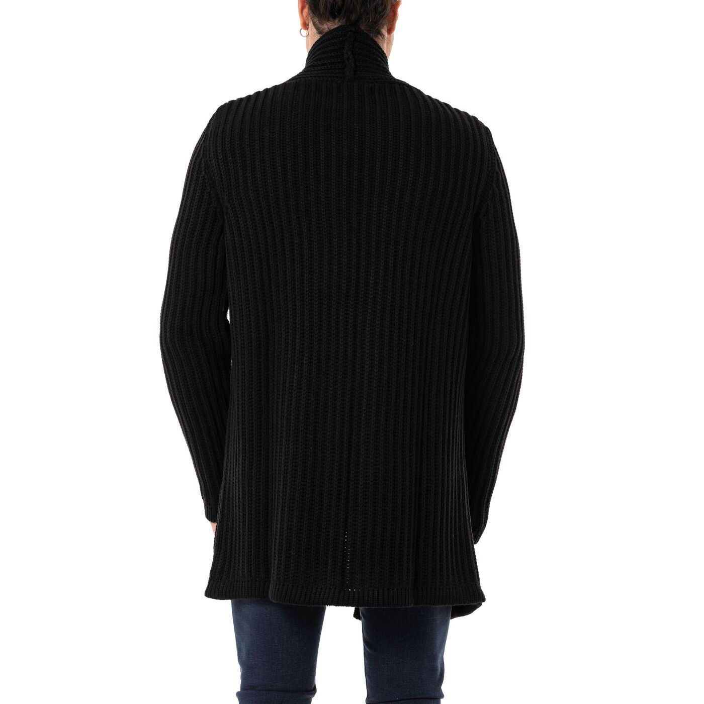 Red Bridge Cardigan Uomo Taglio Lungo, Senza Chiusura, Con Tasche, Colletto Rialzato, Mezza Stagione