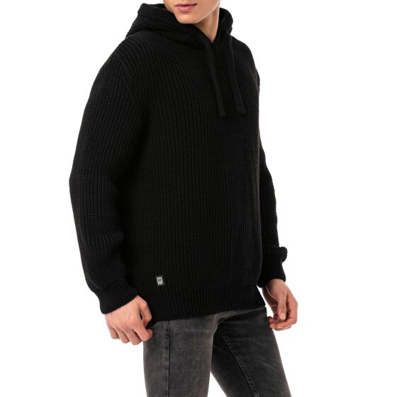 Red Bridge Mens knitted sweater with hood