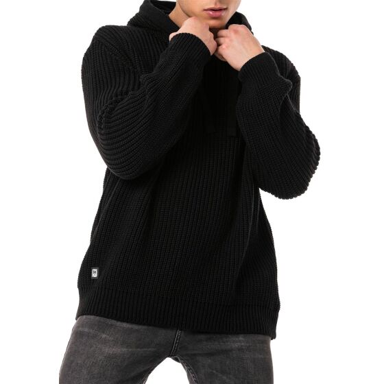 Red Bridge Mens knitted sweater with hood