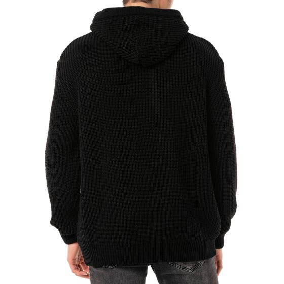 Red Bridge Mens knitted sweater with hood