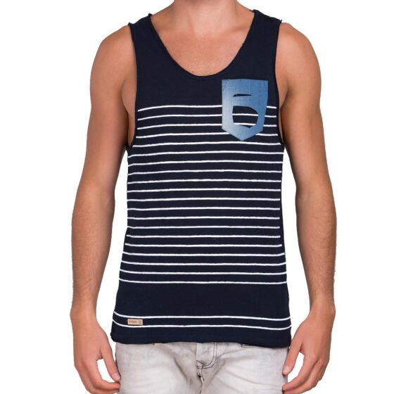 Red Bridge Herren Slashed Denim Pocket Tank Top Blau