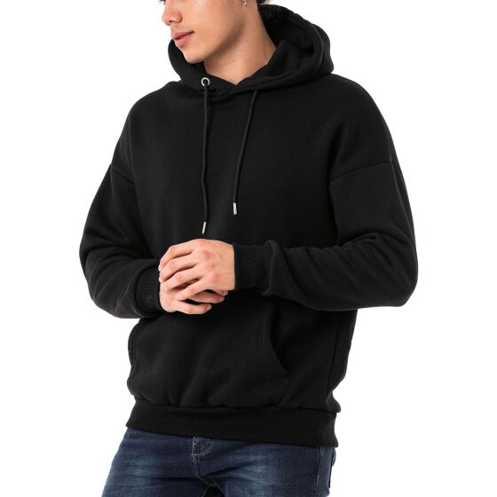 Red Bridge Herren Kapuzenpullover Basic Hoodie Premium Schwarz S
