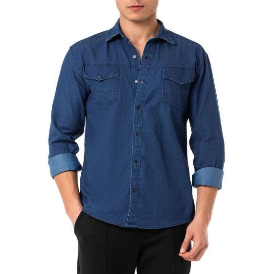 Red Bridge Mens Shirt Casual Shirt Premium Denim Chest Pocket