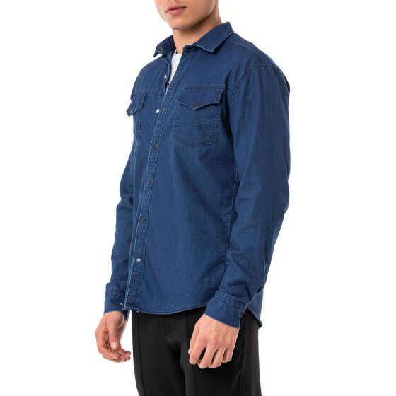 Red Bridge Mens Shirt Casual Shirt Premium Denim Chest Pocket