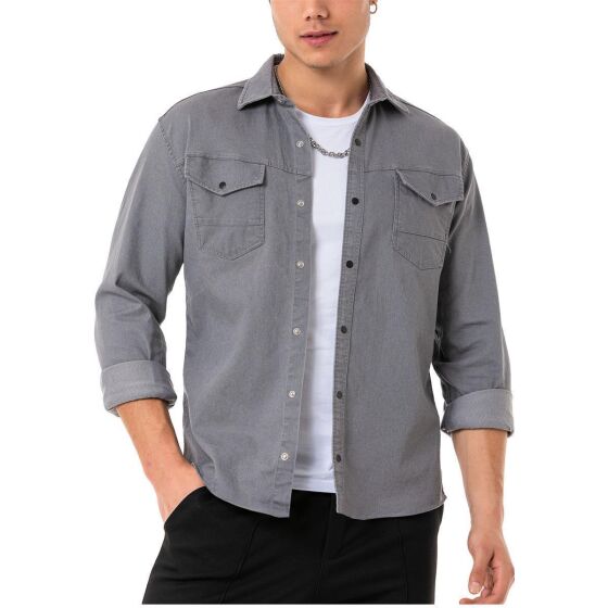 Red Bridge Mens Shirt Casual Shirt Premium Denim Chest Pocket