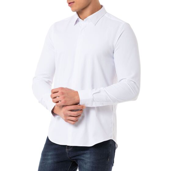 Red Bridge Herren Hemd Basic Modern Fit Langarm verdeckte Knopfleiste