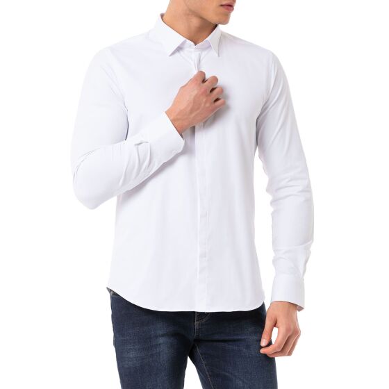 Red Bridge Herren Hemd Basic Modern Fit Langarm verdeckte Knopfleiste