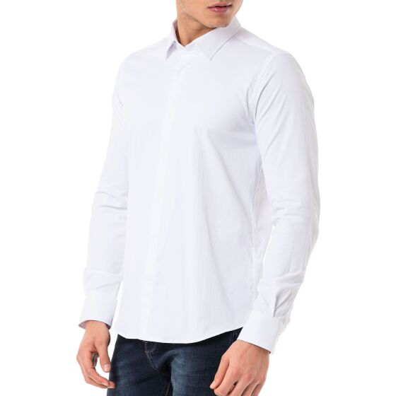 Red Bridge Herren Hemd Basic Modern Fit Langarm verdeckte Knopfleiste